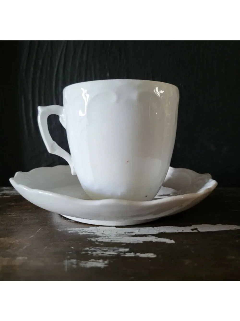 Antique Mustache Cup and Saucer 